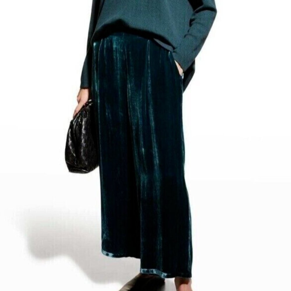 NWT Eileen Fisher Pine Velvet Wide Ankle Pants - Picture 1 of 10
